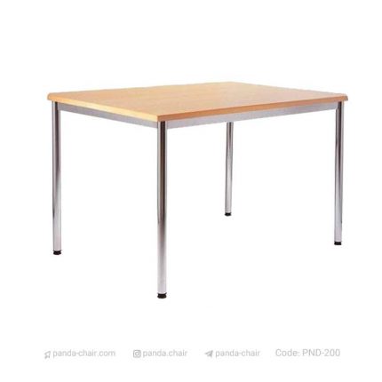 میز پایه فلزی مستطیل صفحه چوبی ملامینه