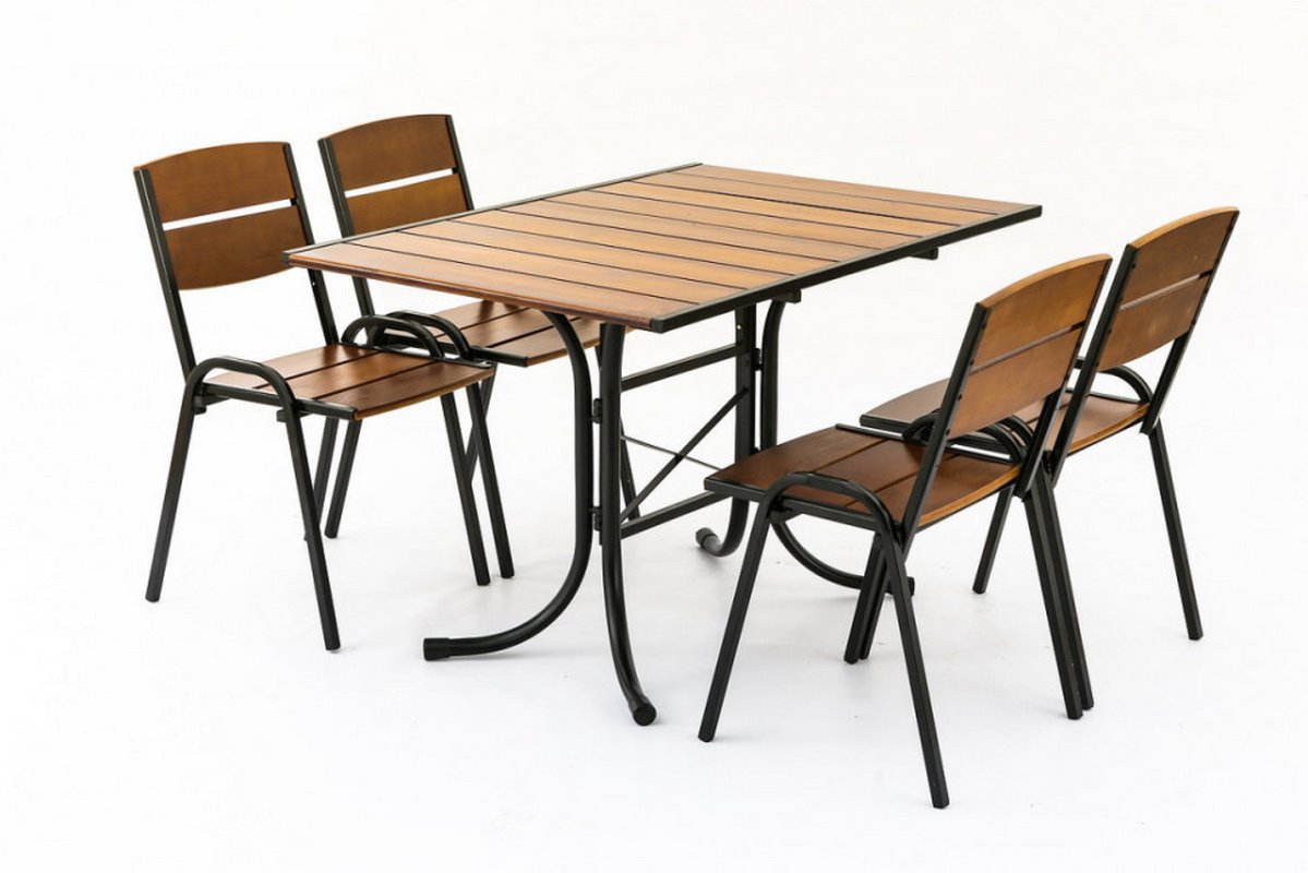 میز و صندلی فلزی و چوبی، میز و صندلی فلزی، انواع صندلی فلزی